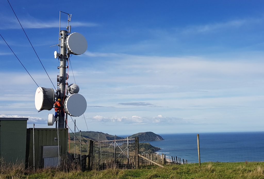 The Wheatstone Road site, sending the signal from the outskirts of Gisborne to Mahia for Rocket Labs