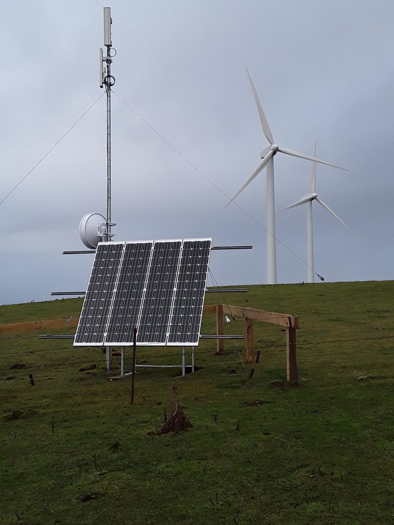 This antenna on Mount Stewart shares its windy location with 9 wind turbines. It’s the first of Unifone’s sites to be built under its RBI2 contract with Crown Infrastructure Partners. It was built in the company’s workshop, then brought to the site and installed by three Unifone staff and fully functional inside a day.