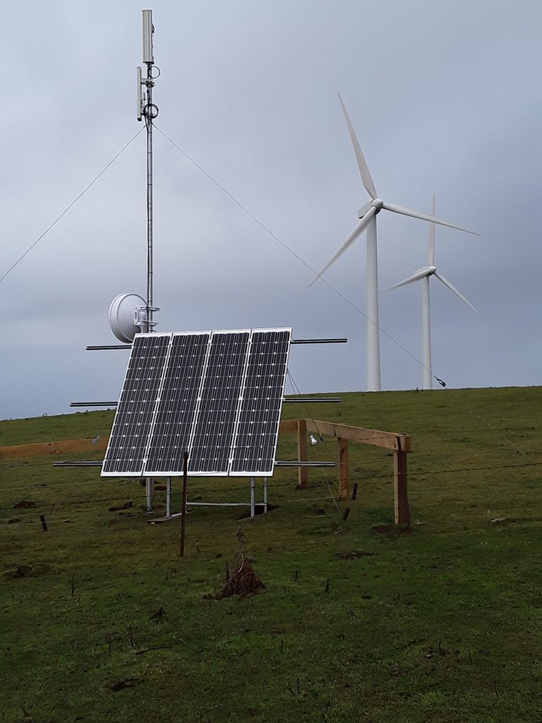 This antenna on Mount Stewart shares its windy location with 9 wind turbines. It’s the first of Unifone’s sites to be built under its RBI2 contract with Crown Infrastructure Partners. It was built in the company’s workshop, then brought to the site and installed by three Unifone staff and fully functional inside a day.