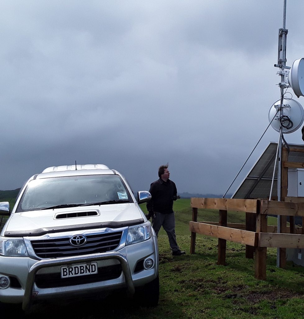 Site maintenance in the teeth of a howling King Country gale.