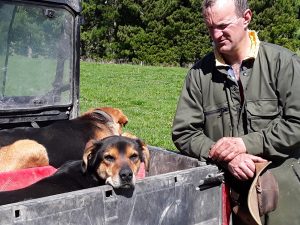 William Innes at the farm cattle yard