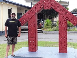 WiFi Connect founder Ivan Lomax outside Tolaga Bay school